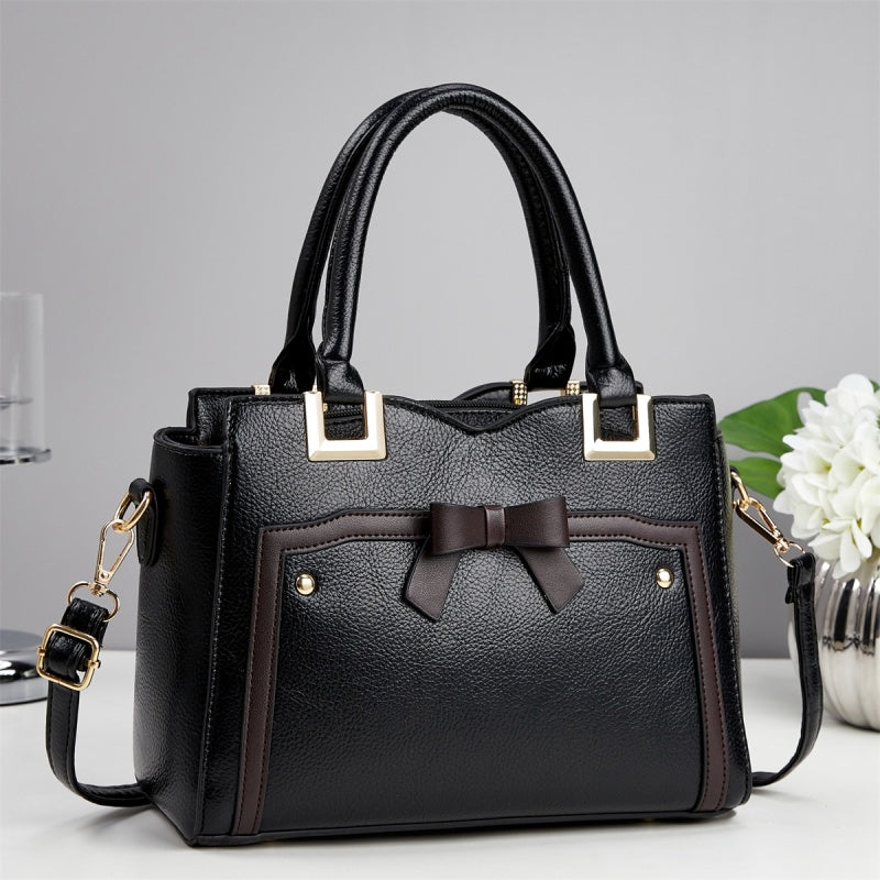Chain Strap Women's PU Leather Shoulder Bag – Striped Luxury Commuter Handbag