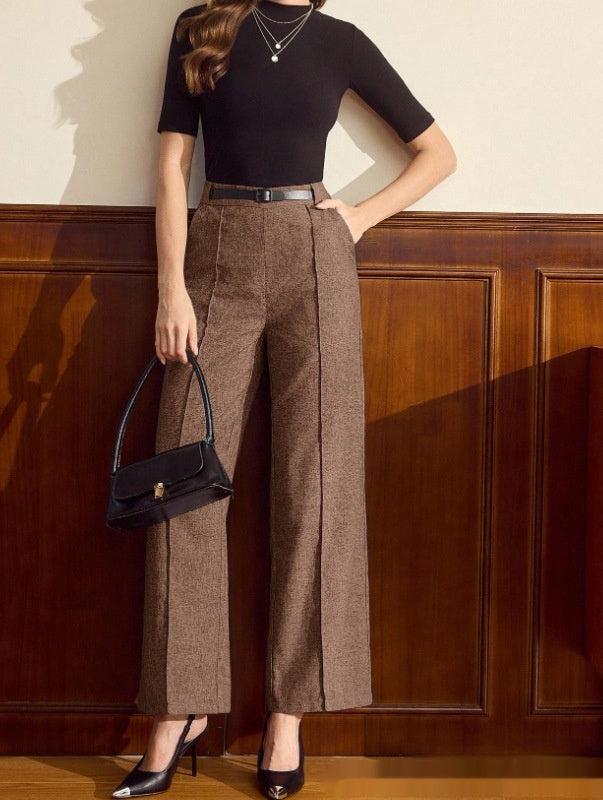 Women’s High-Waist Straight Leg Pants – Classic Tailored Trousers for Office & Everyday Wear
