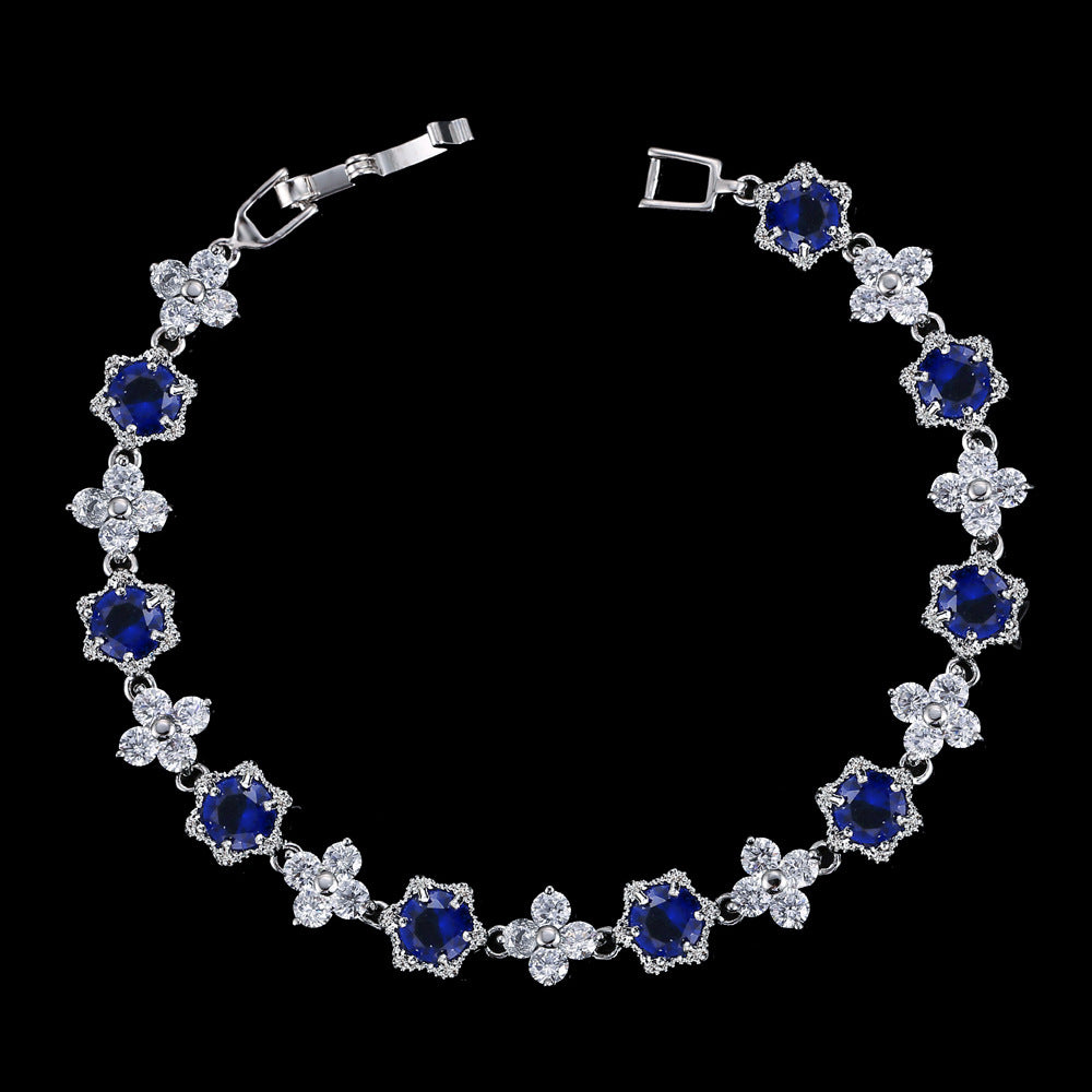 Women’s Crown Zircon Bracelet – Elegant Gold Plated Jewelry
