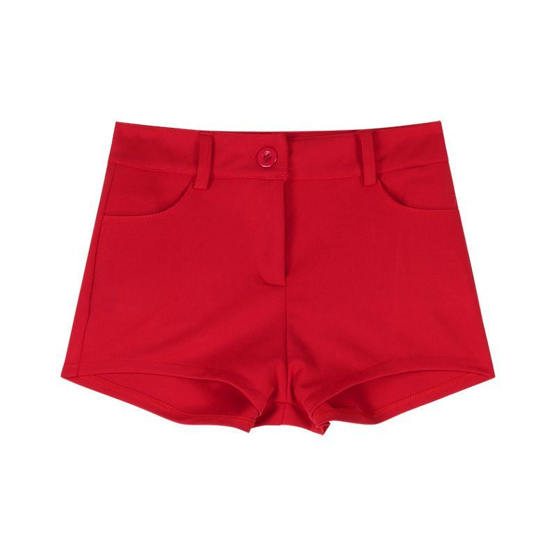 High-Waist Ultra-Short Shorts – Button Detail Elegant Women's Shorts
