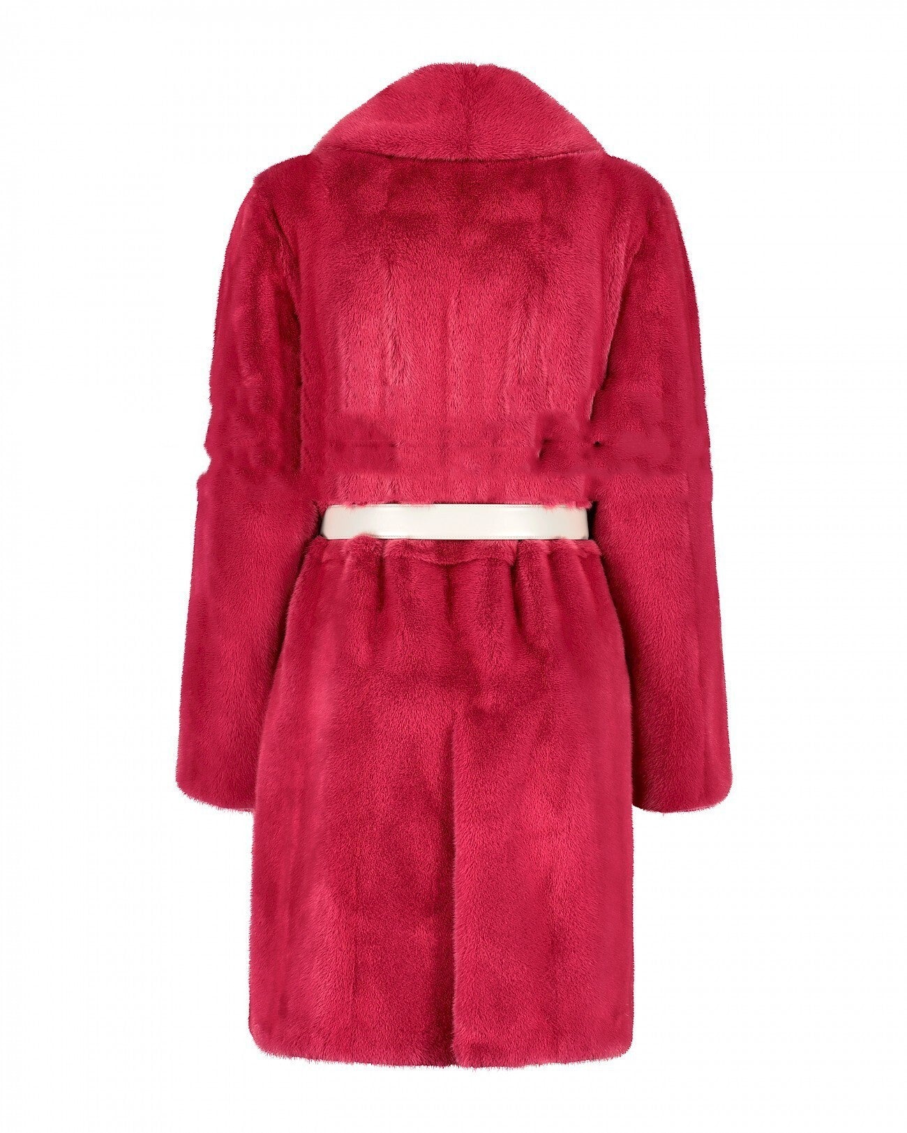 Marten Overcoats Women’s Faux Fur Coat – Elegant Wine Red Winter Jacket, Warm Long Sleeve Autumn Outerwear