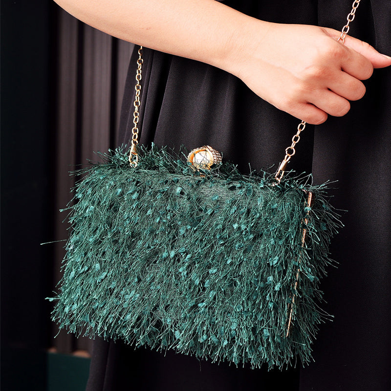 Women’s Tassel Evening Bag | Cylinder Party Handbag