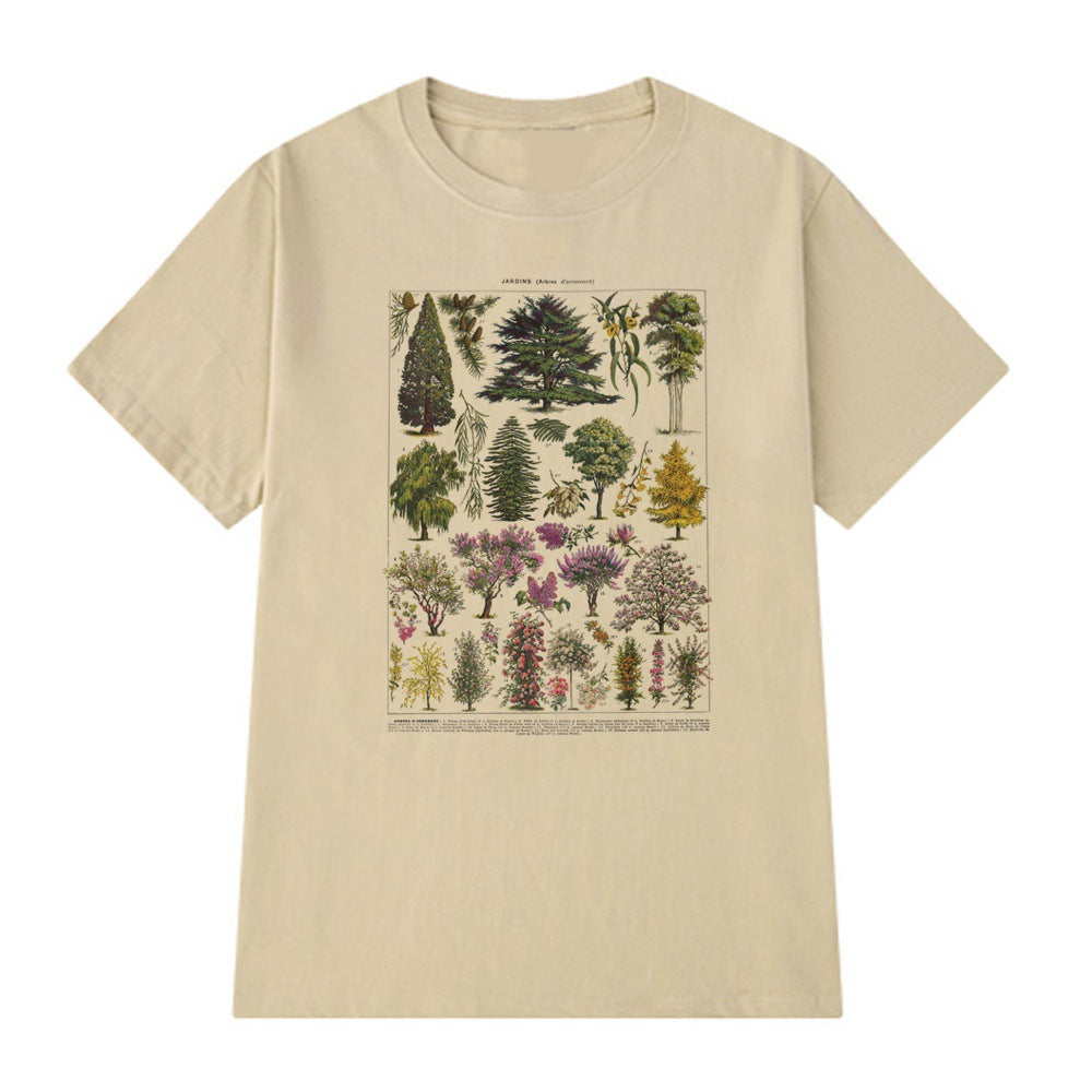 Vintage Tree Print Unisex T-Shirt – Summer Cotton Tee