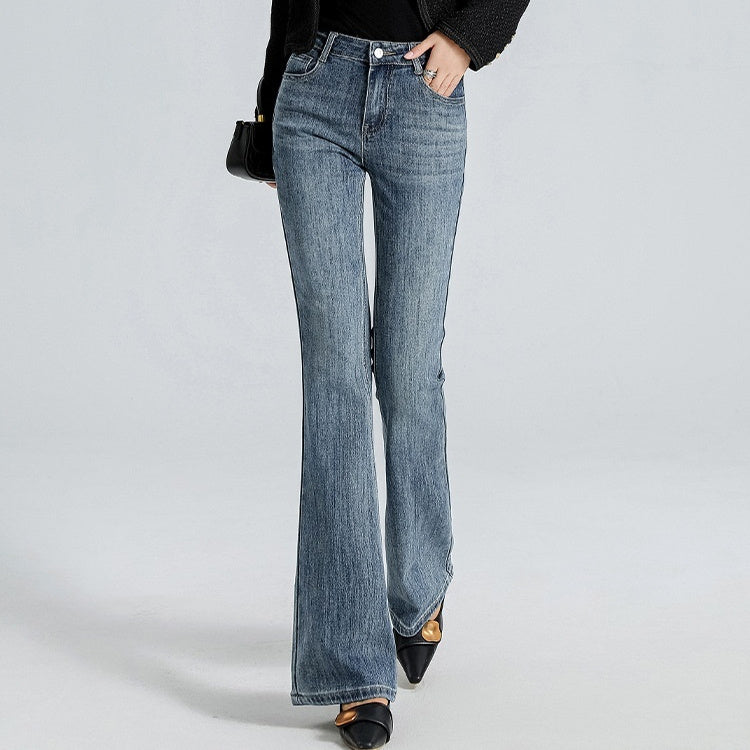 Women’s American Style Skinny Jeans – Distressed Retro Blue