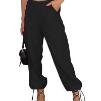 Women Mesh Stitching Jogger Pants Relax Fit Fashion Hiphop Dance Trouser
