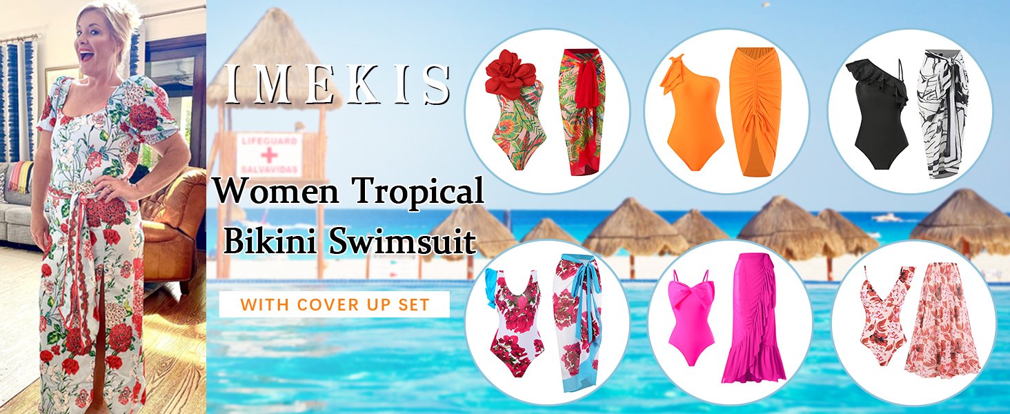 2pcs tropical swimsuit