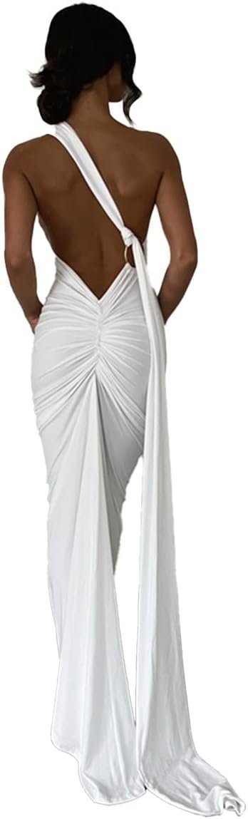 Women Sexy Backless Dress Bodycon Sleeveless Open Back Maxi Dress Going Out Elegant Party Cocktail Long Dress