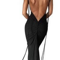 Women Sexy Backless Dress Bodycon Sleeveless Open Back Maxi Dress Going Out Elegant Party Cocktail Long Dress