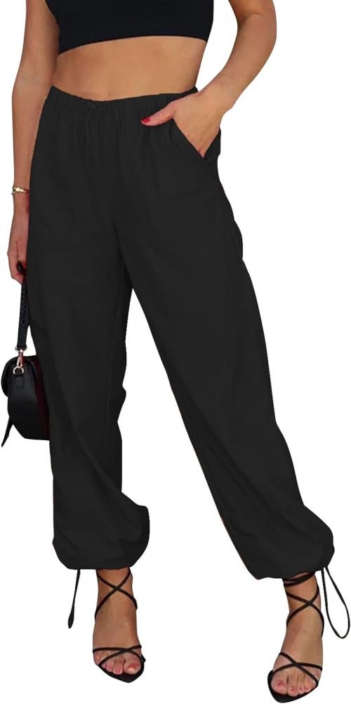 Women Mesh Stitching Jogger Pants Relax Fit Fashion Hiphop Dance Trouser