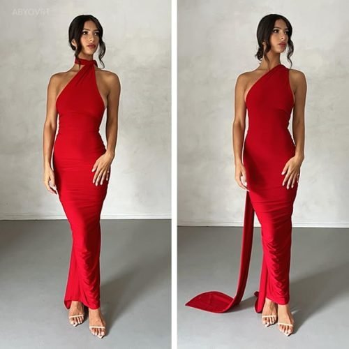 Women Sexy Backless Dress Bodycon Sleeveless Open Back Maxi Dress Going Out Elegant Party Cocktail Long Dress