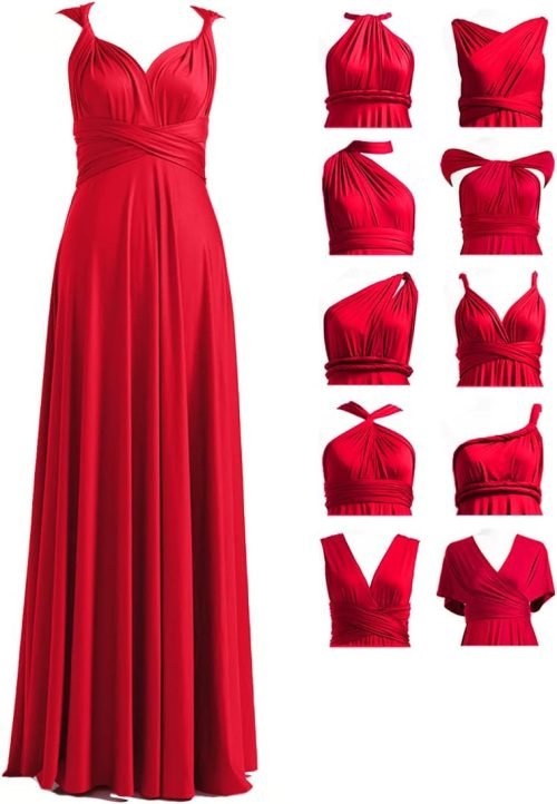 Infinity Dress with Bandeau, Convertible Bridesmaid Dress, Long, Plus Size, Multi-Way Dress, Twist Wrap Dress