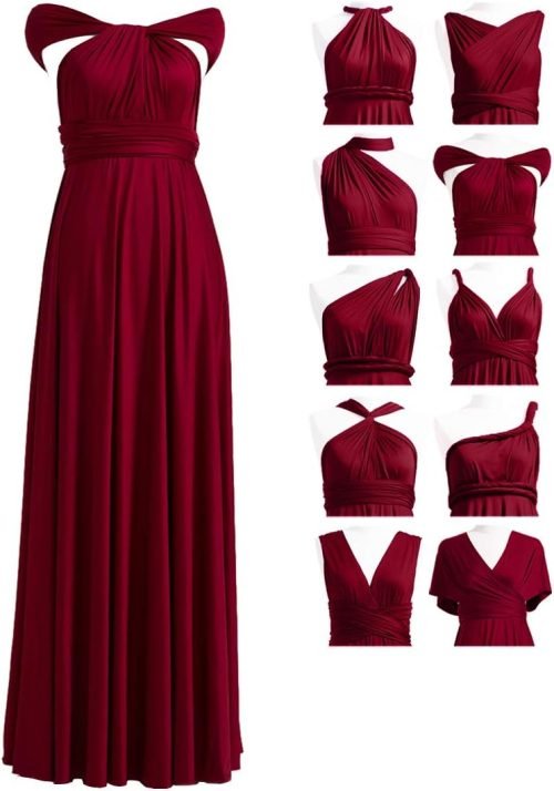 Infinity Dress with Bandeau, Convertible Bridesmaid Dress, Long, Plus Size, Multi-Way Dress, Twist Wrap Dress