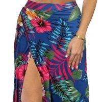 Womens Summer Sexy 2 Pieces Outfits Ruffle Floral Tank Top Wrap Boho Tropical Long Skirt Set Clubwear Dresses