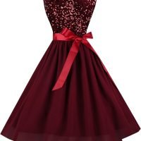 Women's Boatneck Sleeveless Prom Wedding Guest Bridesmaid Dresses Cocktail Dress