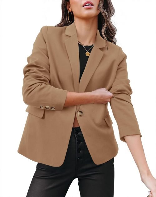Womens Casual Business Fashion Blazer Work Professional Buttons Suit Jacket with Pockets