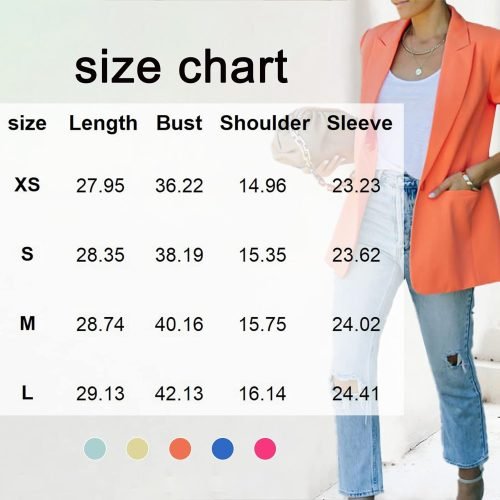 Womens Casual Blazers Button Lapel Long Sleeve Cardigan Work Office Fashion Suit Blazer Jackets with Pockets
