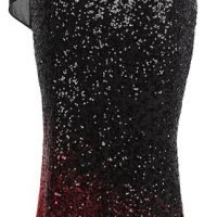 Women's Asymmetric Ribbon Gradient Sequin Mermaid Long Prom Dress