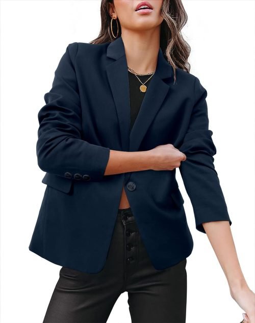 Womens Casual Business Fashion Blazer Work Professional Buttons Suit Jacket with Pockets