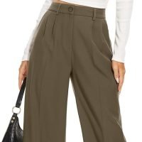 Women's Wide Leg Pants High Elastic Waisted Long Straight Casual Pant Fashion Loose Trousers