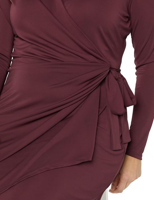 Women's Long Sleeve Classic Wrap Dress (Available in Plus Size)