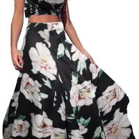 Womens Summer Sexy 2 Pieces Outfits Ruffle Floral Tank Top Wrap Boho Tropical Long Skirt Set Clubwear Dresses