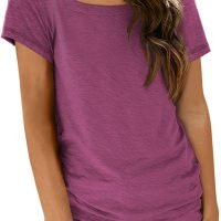 Womens Tops Casual Spring Summer Tshirts 2024 Short Sleeve Square Neck Basic Tee Outfits
