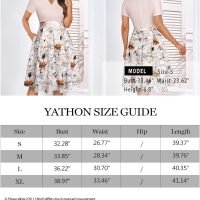 Womens Elegant Print Notched Neck Slant Pocket Pleated Hem Casual A-Line Dress