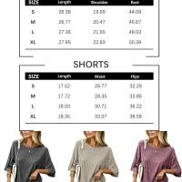 Women's Summer 2 Piece Outfits Lounge Sets Ribbed Knit Short Sleeve Loose Top and Bodycon Shorts Pajamas Set 2024