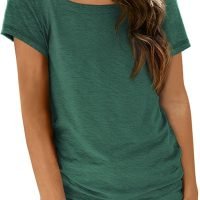 Womens Tops Casual Spring Summer Tshirts 2024 Short Sleeve Square Neck Basic Tee Outfits