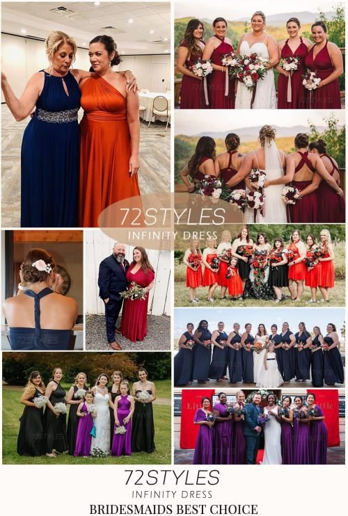 Infinity Dress with Bandeau, Convertible Bridesmaid Dress, Long, Plus Size, Multi-Way Dress, Twist Wrap Dress