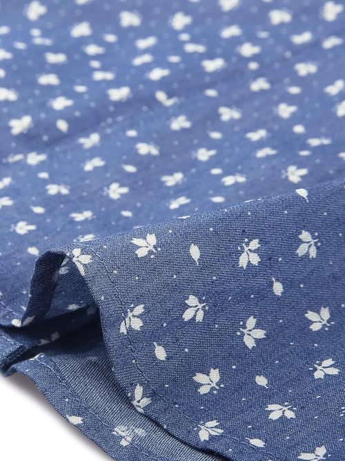 Women's Button Down Long Sleeve Point Collar Chambray Poplin Shirt