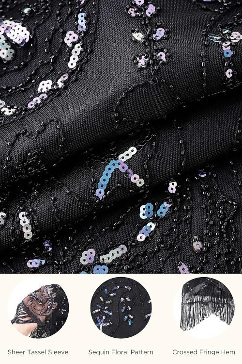 1920s Flapper Dress Great Gatsby Fringed Sequins Dress for Prom Party