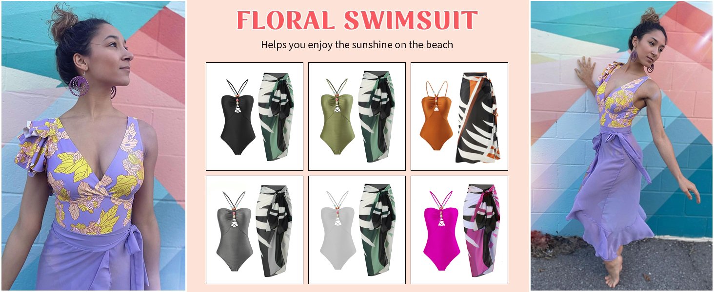 swimsuit with cover up set
