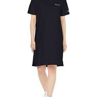 Short Sleeve Round Neck Cotton USA Script Logo Dress Women's Basic