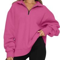 Women's Hoodie, Polyester Heathered Zip-up Hoodie, Sports