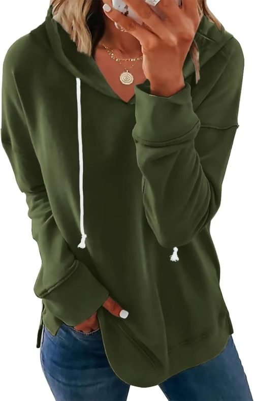 Women Casual Hoodie Long Sleeves Fashion Pullover Sweatshirts Loose Fit Tunic Winter Tops Comy Shirts
