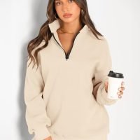 Women's Hoodie, Polyester Heathered Zip-up Hoodie, Sports