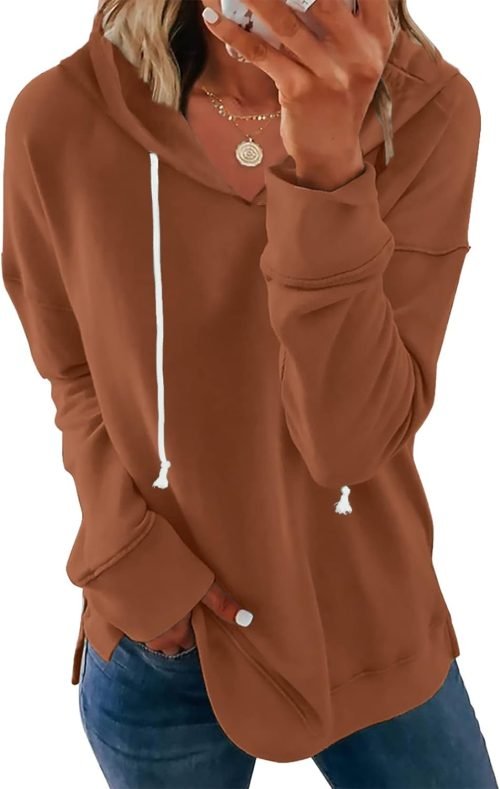 Women Casual Hoodie Long Sleeves Fashion Pullover Sweatshirts Loose Fit Tunic Winter Tops Comy Shirts