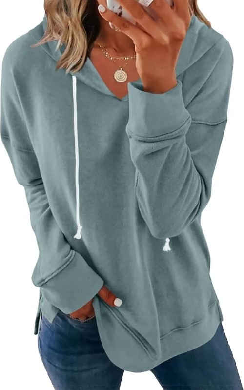 Women Casual Hoodie Long Sleeves Fashion Pullover Sweatshirts Loose Fit Tunic Winter Tops Comy Shirts