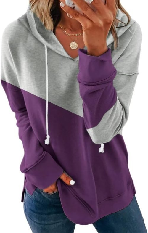 Women Casual Hoodie Long Sleeves Fashion Pullover Sweatshirts Loose Fit Tunic Winter Tops Comy Shirts
