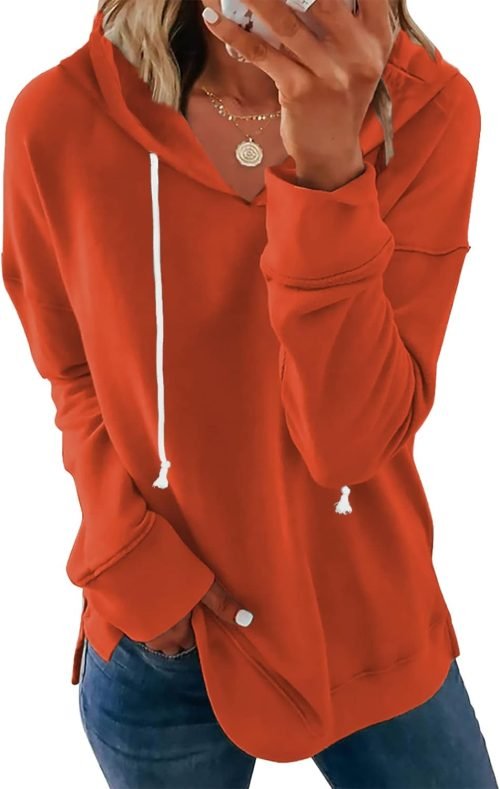 Women Casual Hoodie Long Sleeves Fashion Pullover Sweatshirts Loose Fit Tunic Winter Tops Comy Shirts