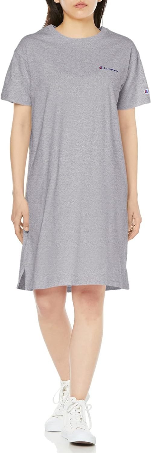 Short Sleeve Round Neck Cotton USA Script Logo Dress Women's Basic