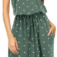 Womens Hide Belly Mid Length Work Casual Dress with Pockets