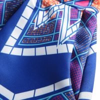 Womens African Print Skirt Boho Flare Pleated Midi Skirt with Pockets